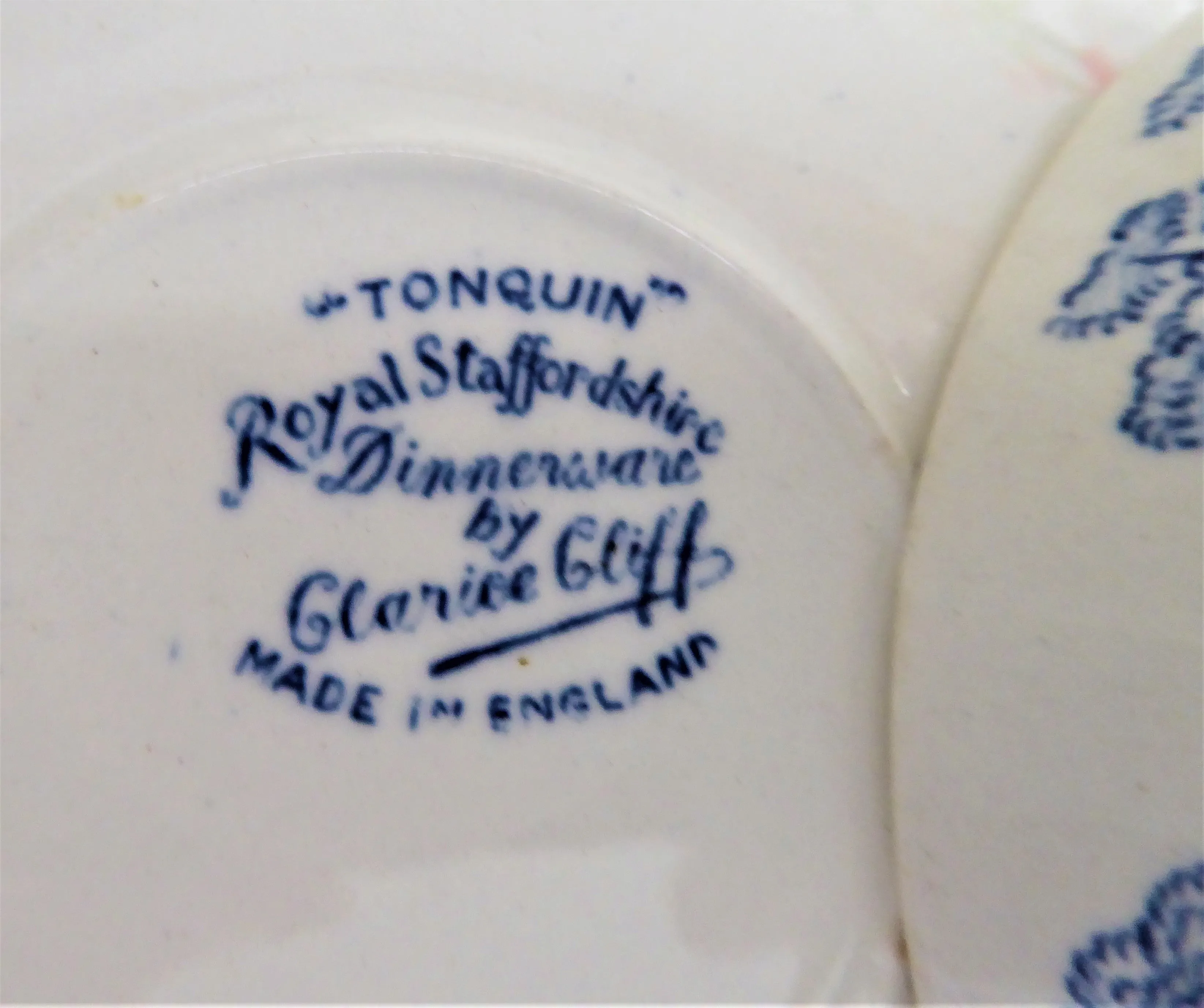 Tonquin Blue Transferware Cup And Saucer 1960s Ironstone Royal Staffordshire Clarice Cliff