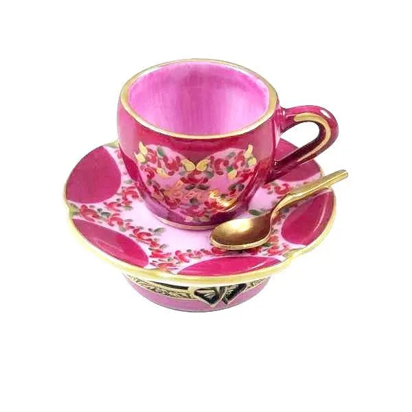 Valentine's LOVE Tea Cup with Spoon and Heart Sugar Cube