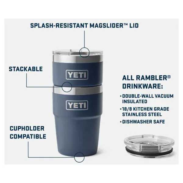 Yeti Rambler 16oz Stackable Cup with Magslider Lid - Big Wave Blue