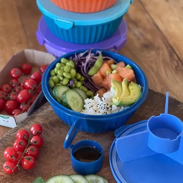 Yumbox Leakproof Divided Poke Salad Bowl - Hawaii Blue