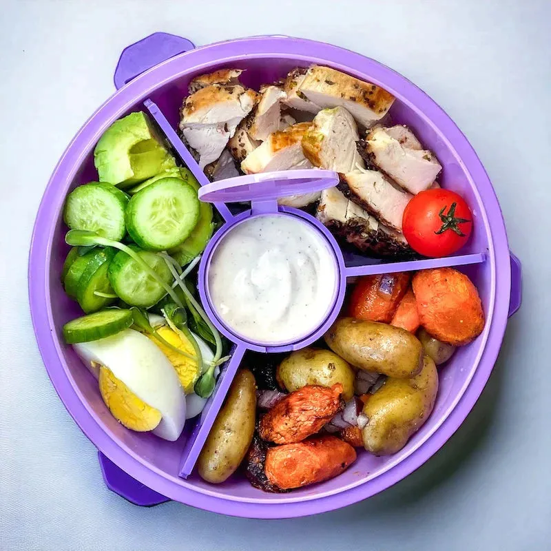 Yumbox Leakproof Divided Poke Salad Bowl - Hawaii Blue