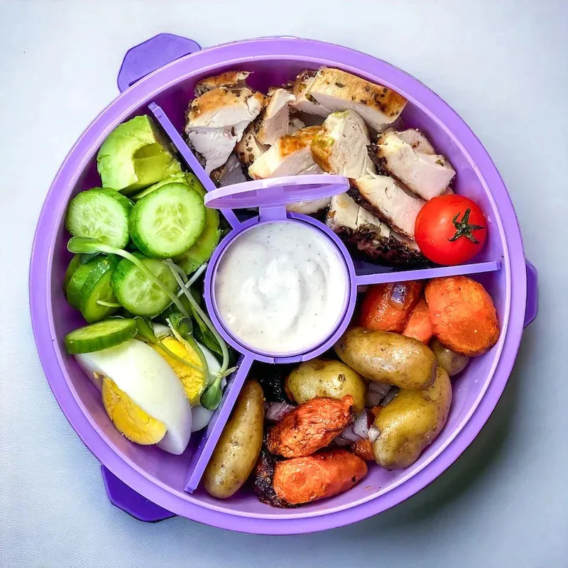 Yumbox Leakproof Divided Poke Salad Bowl - Tangerine Orange