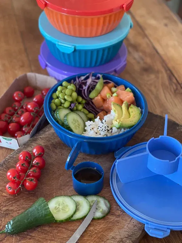 Yumbox Leakproof Divided Poke Salad Bowl - Tangerine Orange